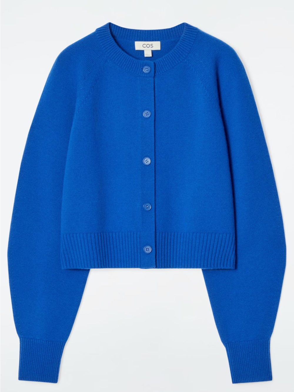 COS Cropped Wool Cardigan - Blue